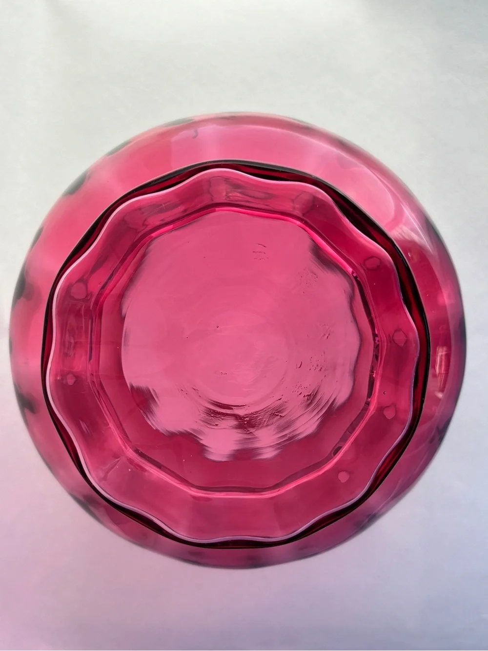 Vintage Cranberry Blown Glass Vase